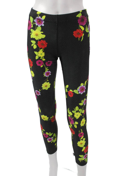 Terez Women Ankle Floral Black Leggings Size M