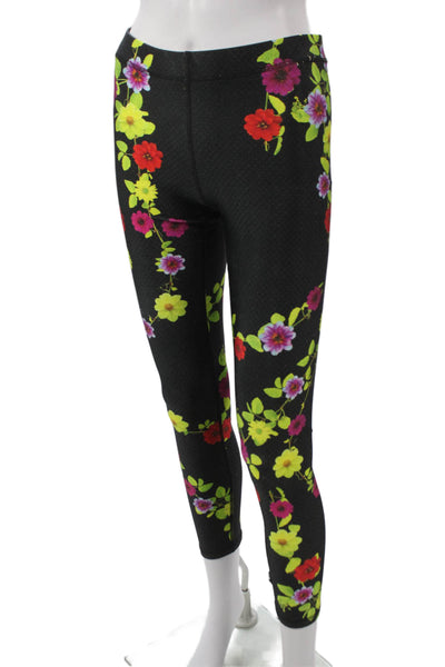 Terez Women Ankle Floral Black Leggings Size M