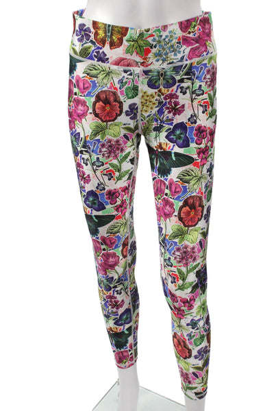 Terez Women Floral Multicolor Ankle Leggings Polyester Size M