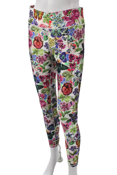Terez Women Floral Multicolor Ankle Leggings Polyester Size M