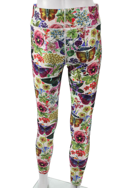 Terez Women Floral Multicolor Ankle Leggings Polyester Size M