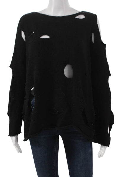 Planet by Lauren G Women Black Pullover Sweater Size One Size