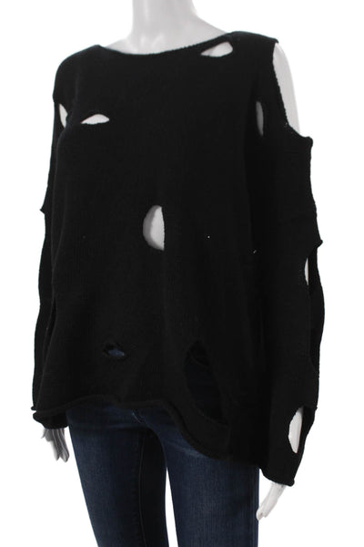 Planet by Lauren G Women Black Pullover Sweater Size One Size