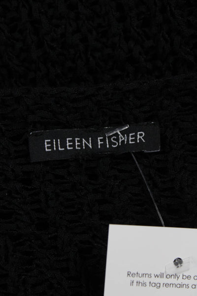 Eileen Fisher Womens Pullover Sweater Black Organic Cotton Size L