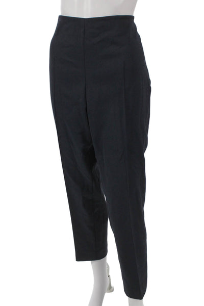 Akris Womens Black Cotton Dress Pants Zip Inseam 28 Size 14