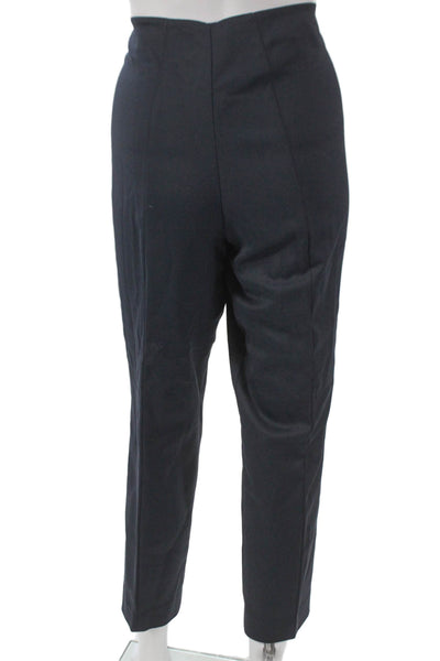 Akris Womens Black Cotton Dress Pants Zip Inseam 28 Size 14