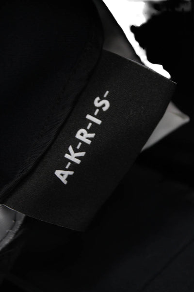 Akris Womens Black Cotton Dress Pants Zip Inseam 28 Size 14