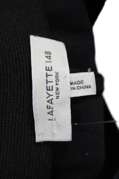 Lafayette 148 New York Women Ankle Pants Black Polyamide Pull On Size L