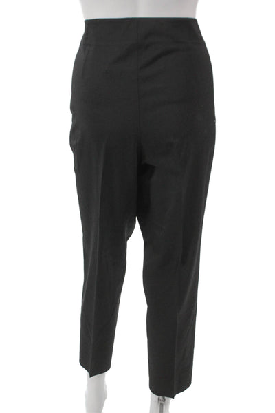 Lafayette 148 New York Women Black Virgin Wool Dress Pants Zip Size 12