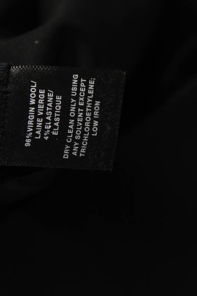Lafayette 148 New York Women Black Virgin Wool Dress Pants Zip Size 12