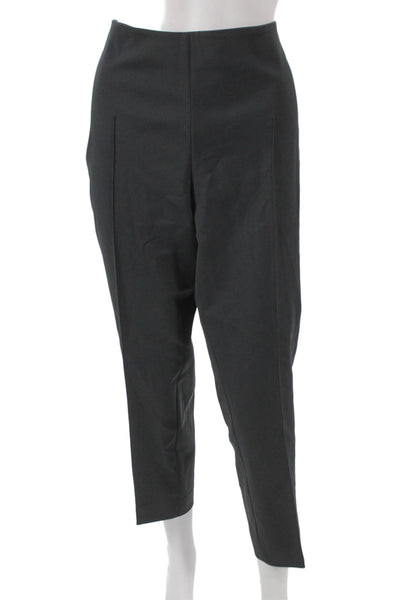 Akris Womens Ankle Pants Black Cotton Zip Size 14