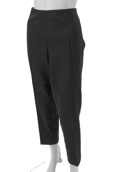 Akris Womens Ankle Pants Black Cotton Zip Size 14