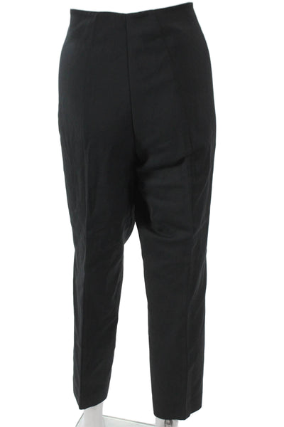 Akris Womens Ankle Pants Black Cotton Zip Size 14