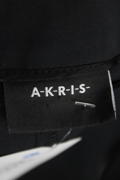 Akris Womens Ankle Pants Black Cotton Zip Size 14