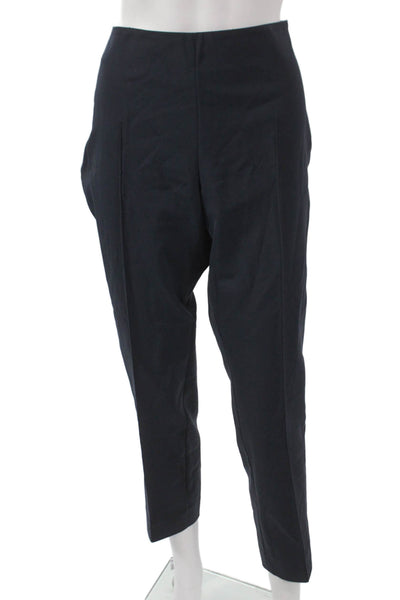 Akris Women Ankle Blue Cotton Pants Zip Size 12