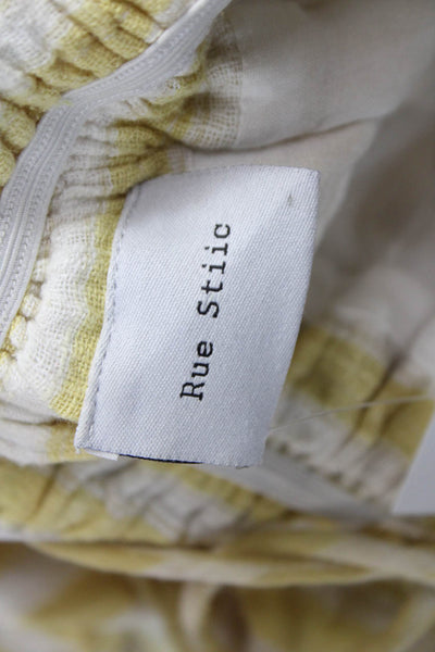 Rue Stiic Women Sundress Yellow Cotton Square Neck Long Size S