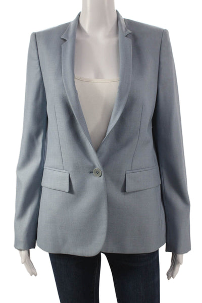 Stella McCartney Women Blazer Blue Polyester Blend Button Long Sleeve Size 40