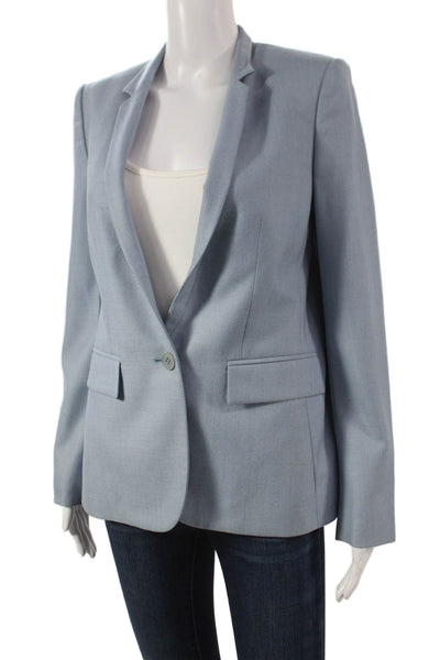 Stella McCartney Women Blazer Blue Polyester Blend Button Long Sleeve Size 40