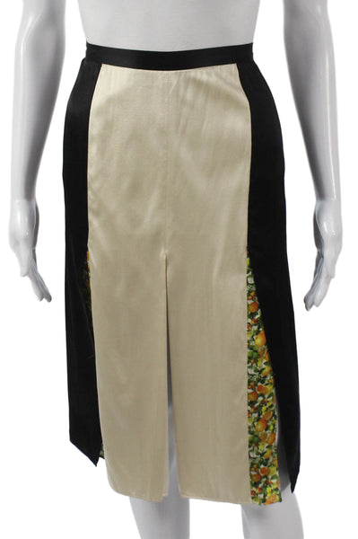 Stella McCartney Women Straight Pencil Skirt Black Silk Zip Long Size 40