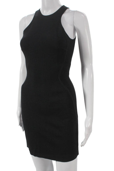 Stella McCartney Women Bodycon Dress Black Sleeveless Zip Long Size XS