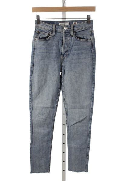 Re/Done Womens Ankle Jeans Blue High Rise Cotton Blend Size 24