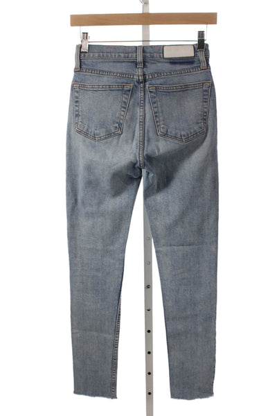 Re/Done Womens Ankle Jeans Blue High Rise Cotton Blend Size 24