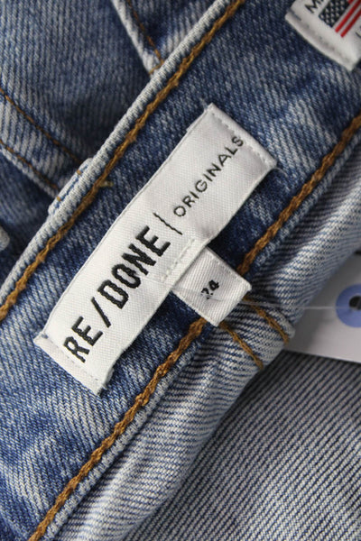 Re/Done Womens Ankle Jeans Blue High Rise Cotton Blend Size 24