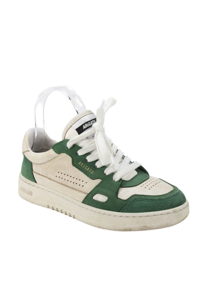 Axel Arigato Womens Suede Low Top Lace Up Sneakers Green Beige Size 6