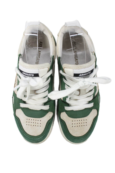 Axel Arigato Womens Suede Low Top Lace Up Sneakers Green Beige Size 6