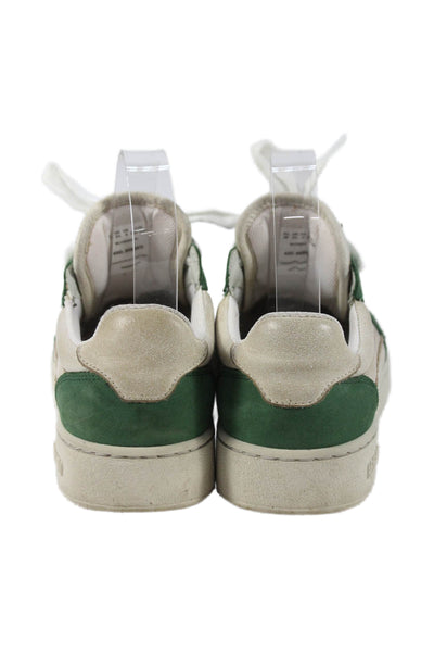 Axel Arigato Womens Suede Low Top Lace Up Sneakers Green Beige Size 6
