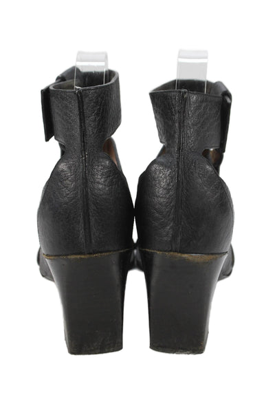 Chloe Womens Pebbled Leather Strappy Sandal Heels Black Size 36 6