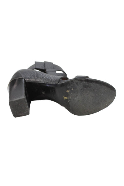 Chloe Womens Pebbled Leather Strappy Sandal Heels Black Size 36 6