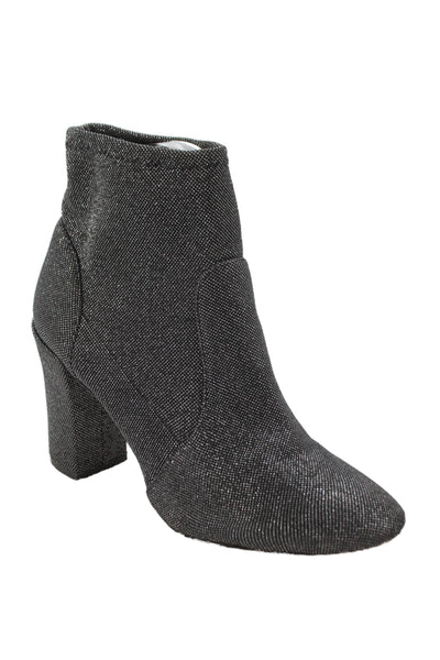 Schutz Womens Pull On Ankle Boots Black Silver Size 6 B