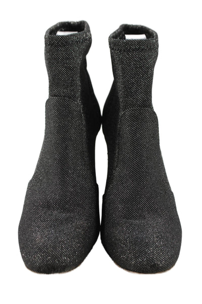 Schutz Womens Pull On Ankle Boots Black Silver Size 6 B