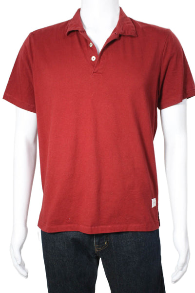 Five Four Mens Red 100% Cotton Collared Short Sleeve Polo Size M