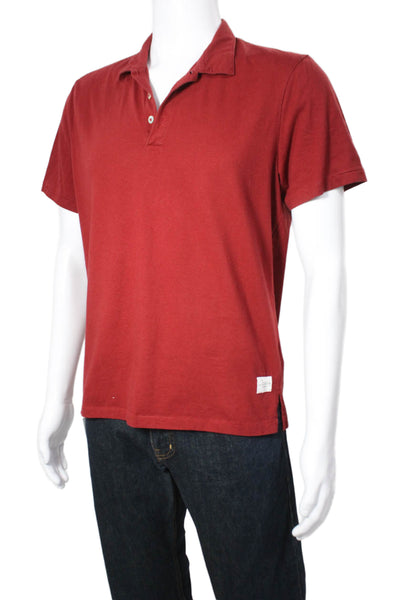 Five Four Mens Red 100% Cotton Collared Short Sleeve Polo Size M