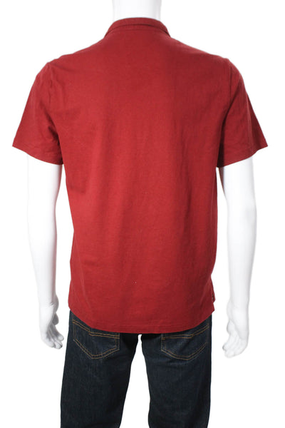 Five Four Mens Red 100% Cotton Collared Short Sleeve Polo Size M