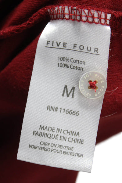Five Four Mens Red 100% Cotton Collared Short Sleeve Polo Size M