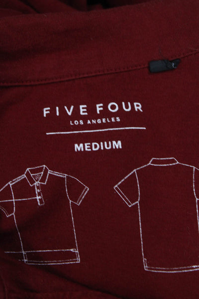 Five Four Mens Red 100% Cotton Collared Short Sleeve Polo Size M
