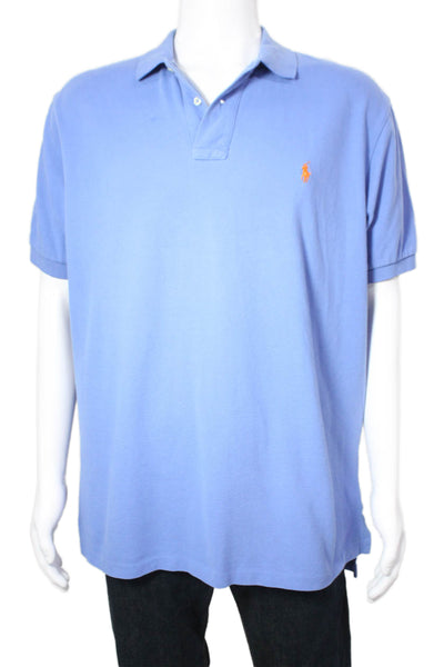 Polo Ralph Lauren Men Collared Cotton Polo Shirt Blue Short Sleeve Size XL