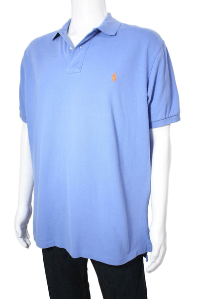 Polo Ralph Lauren Men Collared Cotton Polo Shirt Blue Short Sleeve Size XL