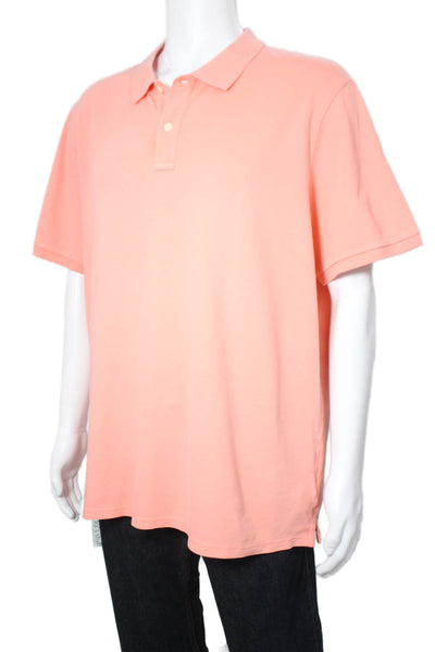 Vineyard Vines Mens Orange Collared Short Sleeve Polo Size XL