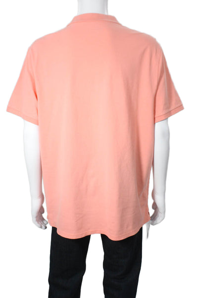 Vineyard Vines Mens Orange Collared Short Sleeve Polo Size XL