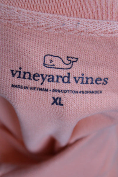 Vineyard Vines Mens Orange Collared Short Sleeve Polo Size XL