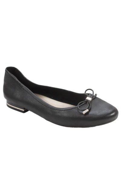 Kenneth Cole New York Womens Leather Slip On Ballet Flats Black Size 8.5M