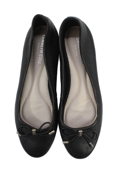Kenneth Cole New York Womens Leather Slip On Ballet Flats Black Size 8.5M