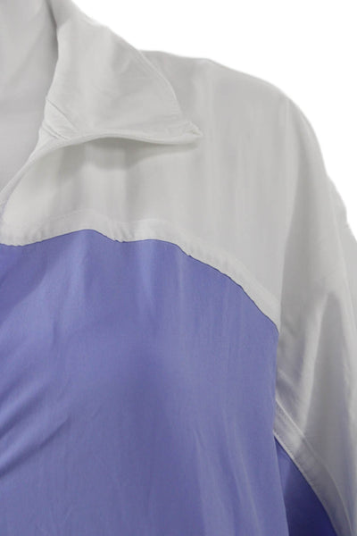 Beyond Yoga Women Track Jacket White Colorblock Zip Long Sleeve Size S