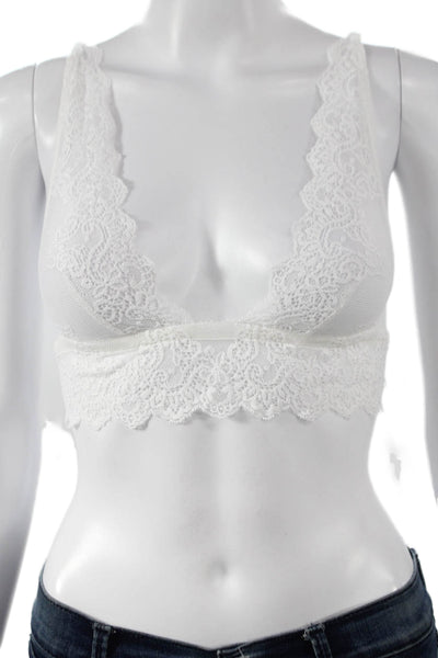Intimately Free People Women's Lace Adjustable Straps Bralette White Size S