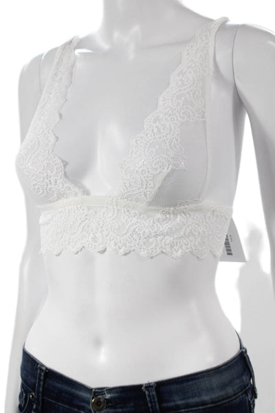 Intimately Free People Women's Lace Adjustable Straps Bralette White Size S