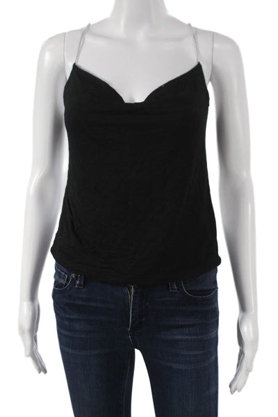 Superdown Women Black Rayon Cowl Neck Camisole Sleeveless Size S